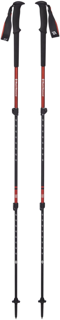 Black Diamond Trail Wandelstokken, Rood/zwart
