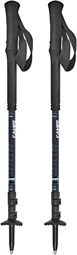 CAMPZ Komperdell Powerlock Nordic Walking Stokken Tour, Zwart/blauw
