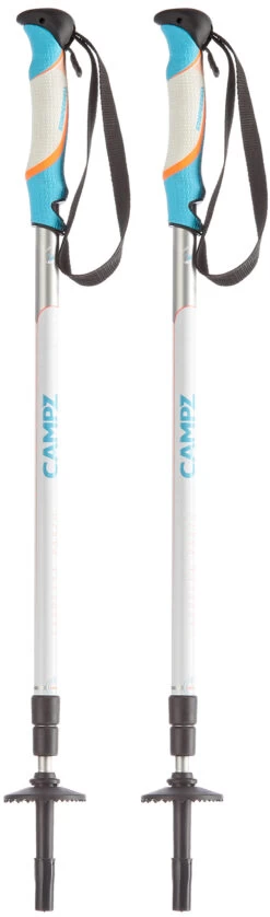 CAMPZ Komperdell Twistlock Cardessa Vario Wandelstokken Dames, Wit/turquoise