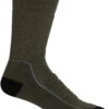 Icebreaker Hike+ Zware Crew Sokken Heren, Olijf/zwart