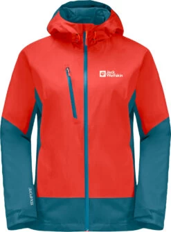 Jack Wolfskin Eagle Peak 2L Jas Dames, Oranje/petrol