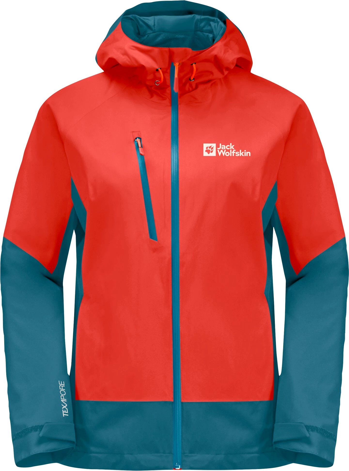 Jack Wolfskin Eagle Peak 2L Jas Dames, Oranje/petrol