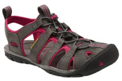 Keen Clearwater CNX Leather Sandalen Dames, Grijs/roze