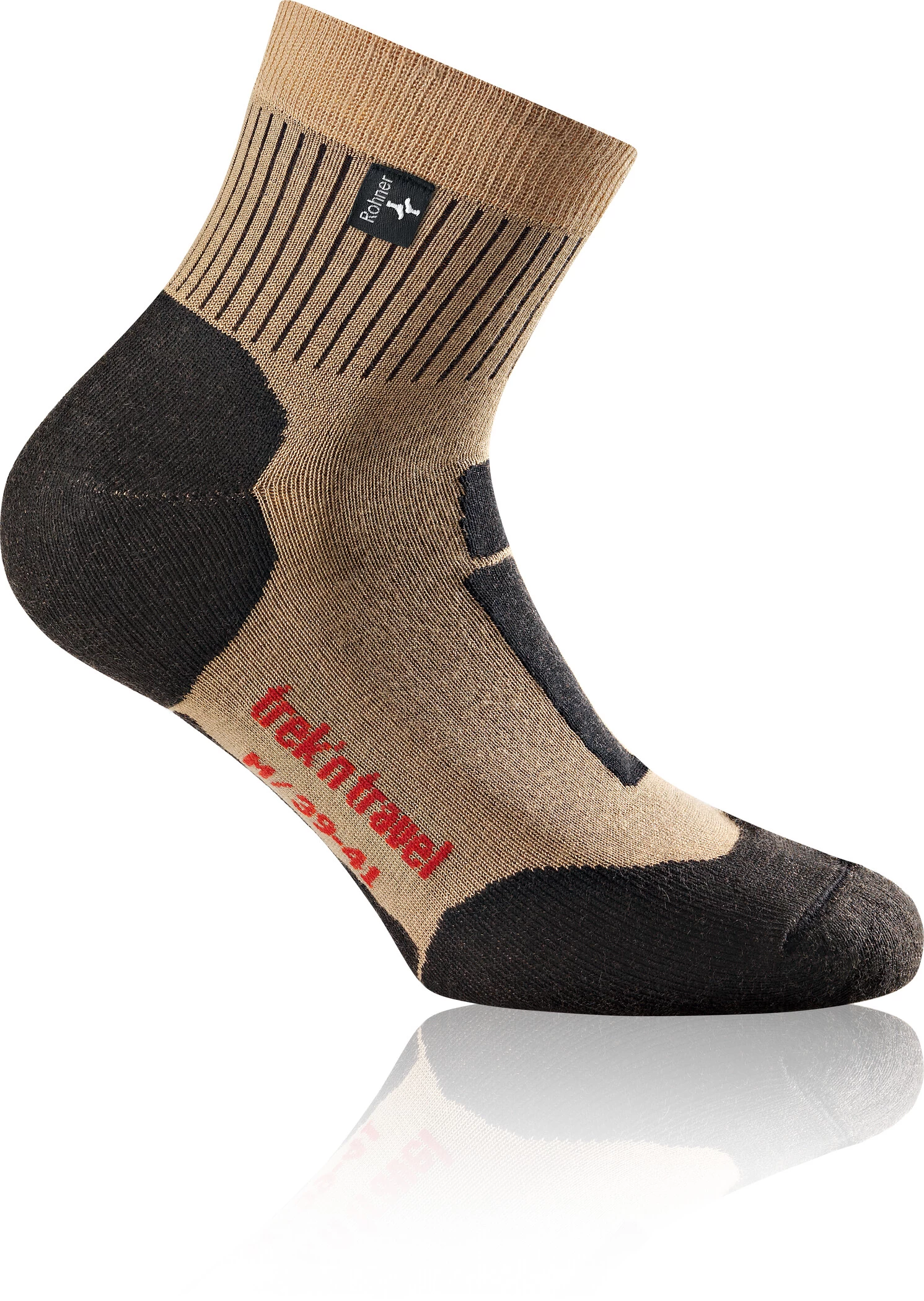 Rohner Trek'n Travel L/R Sokken, Beige/zwart