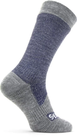 Sealskinz Waterproof All Weather Middelhoge Sokken, Blauw/grijs