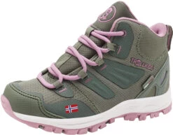 TROLLKIDS Rondane Hiker Middelhoge Schoenen Kinderen, Groen/roze