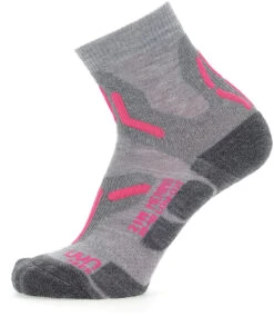 UYN Trekking 2in Merino Laag Uitgesneden Sokken Dames, Grijs/roze