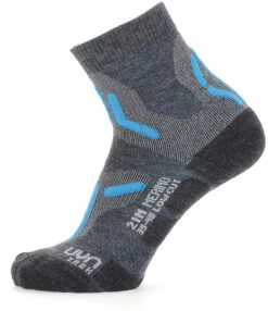 UYN Trekking 2in Merino Laag Uitgesneden Sokken Dames, Grijs/turquoise