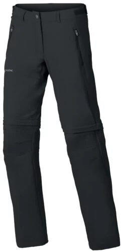 VAUDE Farley Stretch Zip-Off T-Zip Broek Dames, Zwart